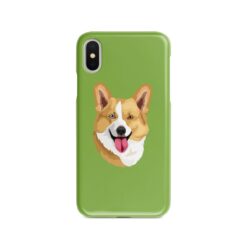 Custom dog illustration portrait phone case - Personalised portrait of your pet from a photo for your Iphone 15 Pro Max, Iphone 14, 13, 12 to 6 & Samsung Galaxy S23 Ultra, S22, S21 to S6 18 personalised pet portrait phone case dog illustration green