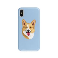 Custom dog illustration portrait phone case - Personalised portrait of your pet from a photo for your Iphone 15 Pro Max, Iphone 14, 13, 12 to 6 & Samsung Galaxy S23 Ultra, S22, S21 to S6 19 personalised pet portrait phone case dog illustration light blue