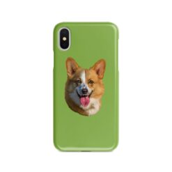 Custom dog painting portrait phone case - Personalised portrait of your pet from a photo for your Iphone 15 Pro Max, Iphone 14, 13, 12 to 6 & Samsung Galaxy S23 Ultra, S22, S21 to S6 18 personalised pet portrait phone case dog painting green