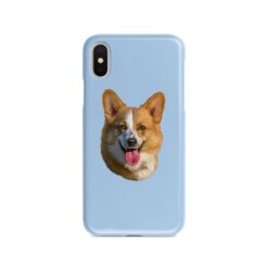 Custom dog painting portrait phone case - Personalised portrait of your pet from a photo for your Iphone 15 Pro Max, Iphone 14, 13, 12 to 6 & Samsung Galaxy S23 Ultra, S22, S21 to S6 19 personalised pet portrait phone case dog painting light blue
