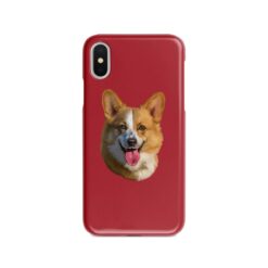 Custom dog painting portrait phone case - Personalised portrait of your pet from a photo for your Iphone 15 Pro Max, Iphone 14, 13, 12 to 6 & Samsung Galaxy S23 Ultra, S22, S21 to S6 23 personalised pet portrait phone case dog painting red