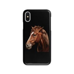 Custom horse painting portrait phone case - Personalised portrait of your pet from a photo for your Iphone 15 Pro Max, Iphone 14, 13, 12 to 6 & Samsung Galaxy S23 Ultra, S22, S21 to S6 16 personalised pet portrait phone case horse painting black