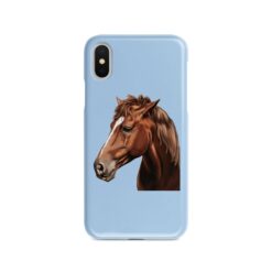 Custom horse painting portrait phone case - Personalised portrait of your pet from a photo for your Iphone 15 Pro Max, Iphone 14, 13, 12 to 6 & Samsung Galaxy S23 Ultra, S22, S21 to S6 19 personalised pet portrait phone case horse painting light blue