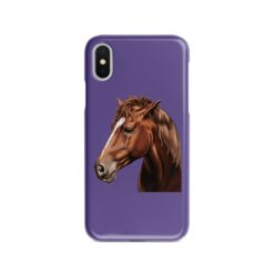 Custom horse painting portrait phone case - Personalised portrait of your pet from a photo for your Iphone 15 Pro Max, Iphone 14, 13, 12 to 6 & Samsung Galaxy S23 Ultra, S22, S21 to S6 22 personalised pet portrait phone case horse painting purple