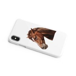 Custom horse painting portrait phone case - Personalised portrait of your pet from a photo for your Iphone 15 Pro Max, Iphone 14, 13, 12 to 6 & Samsung Galaxy S23 Ultra, S22, S21 to S6 25 personalised pet portrait phone case horse painting white side