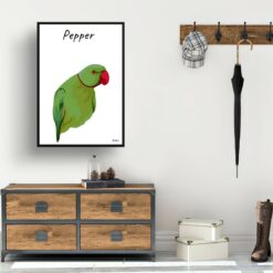 personalised pet portrait prints bird illustration white hall