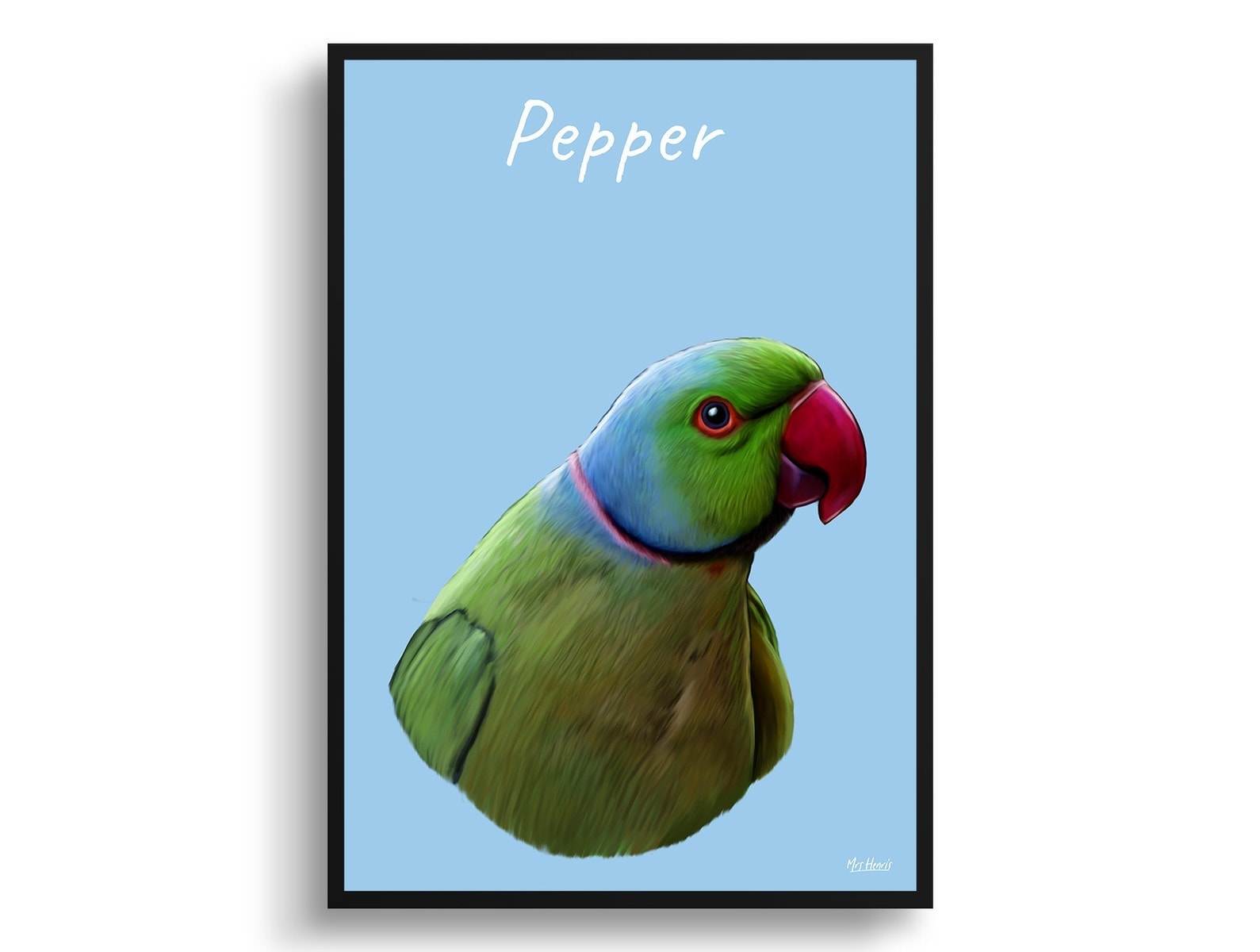 Custom Bird painting portrait print - Framed & un-framed personalised portrait of your pet 13 Custom Bird painting portrait print - Framed & un-framed personalised portrait of your pet - Image 12