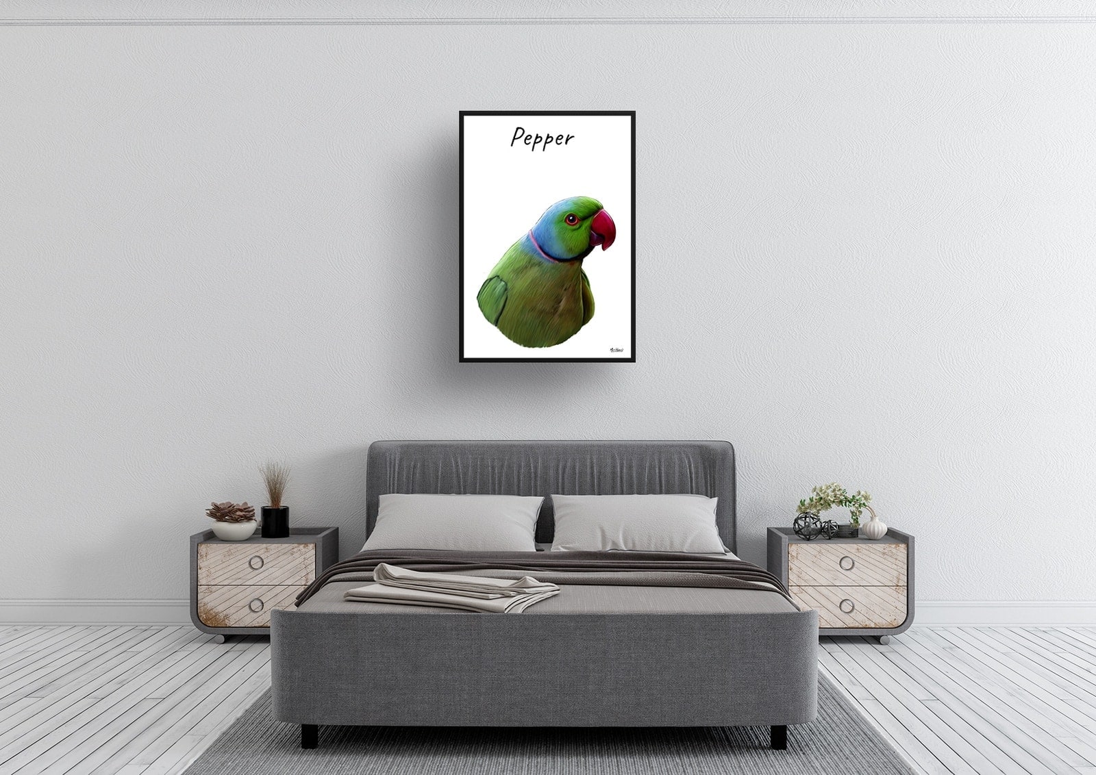 Custom Bird painting portrait print - Framed & un-framed personalised portrait of your pet 5 Custom Bird painting portrait print - Framed & un-framed personalised portrait of your pet - Image 4