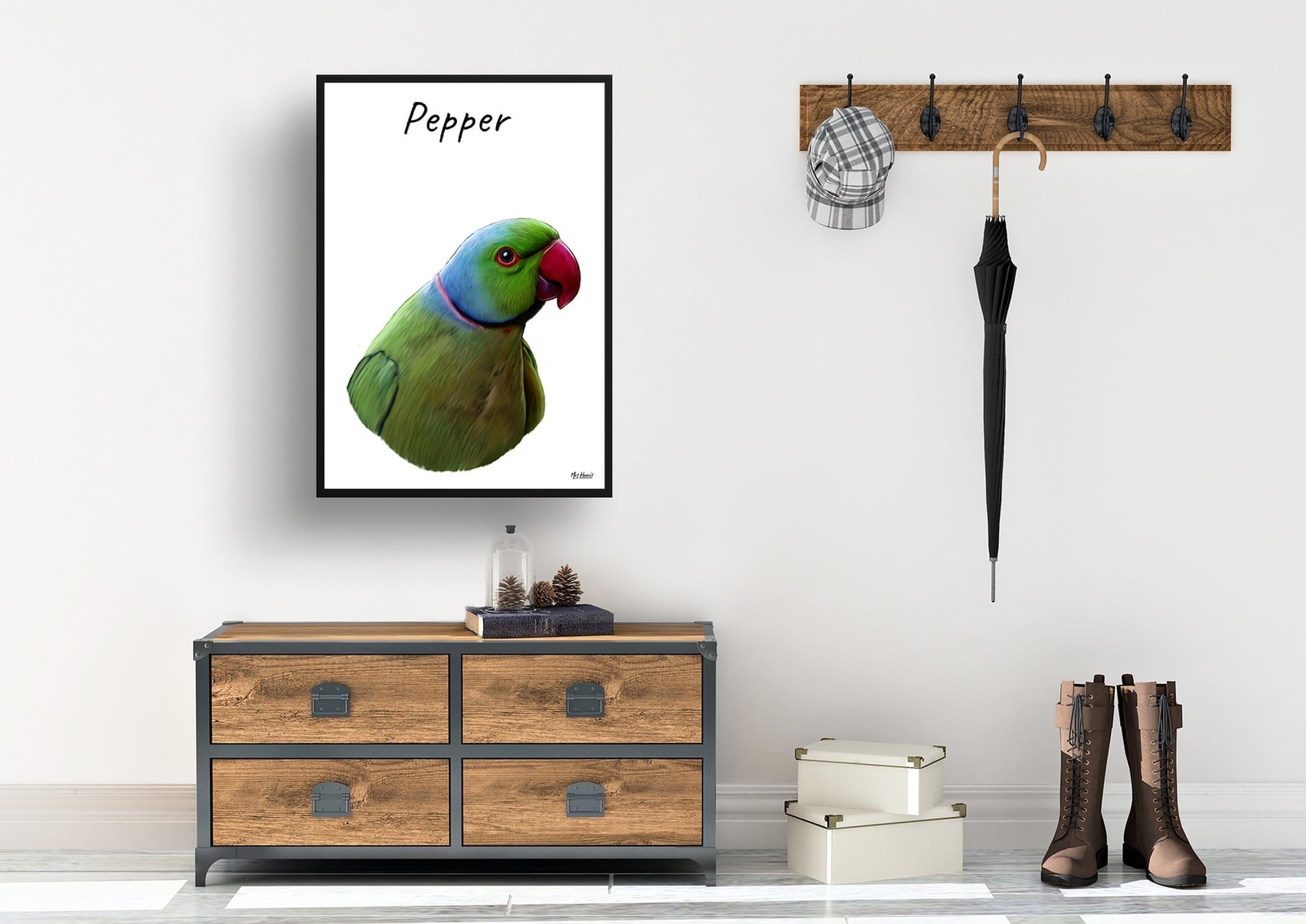 Custom Bird painting portrait print - Framed & un-framed personalised portrait of your pet 6 Custom Bird painting portrait print - Framed & un-framed personalised portrait of your pet - Image 5