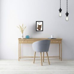personalised pet portrait prints cat painting white office