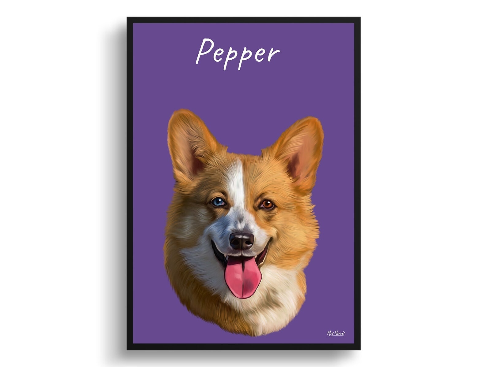Custom Dog painting portrait print - Framed & un-framed personalised portrait of your pet 17 Custom Dog painting portrait print - Framed & un-framed personalised portrait of your pet - Image 15