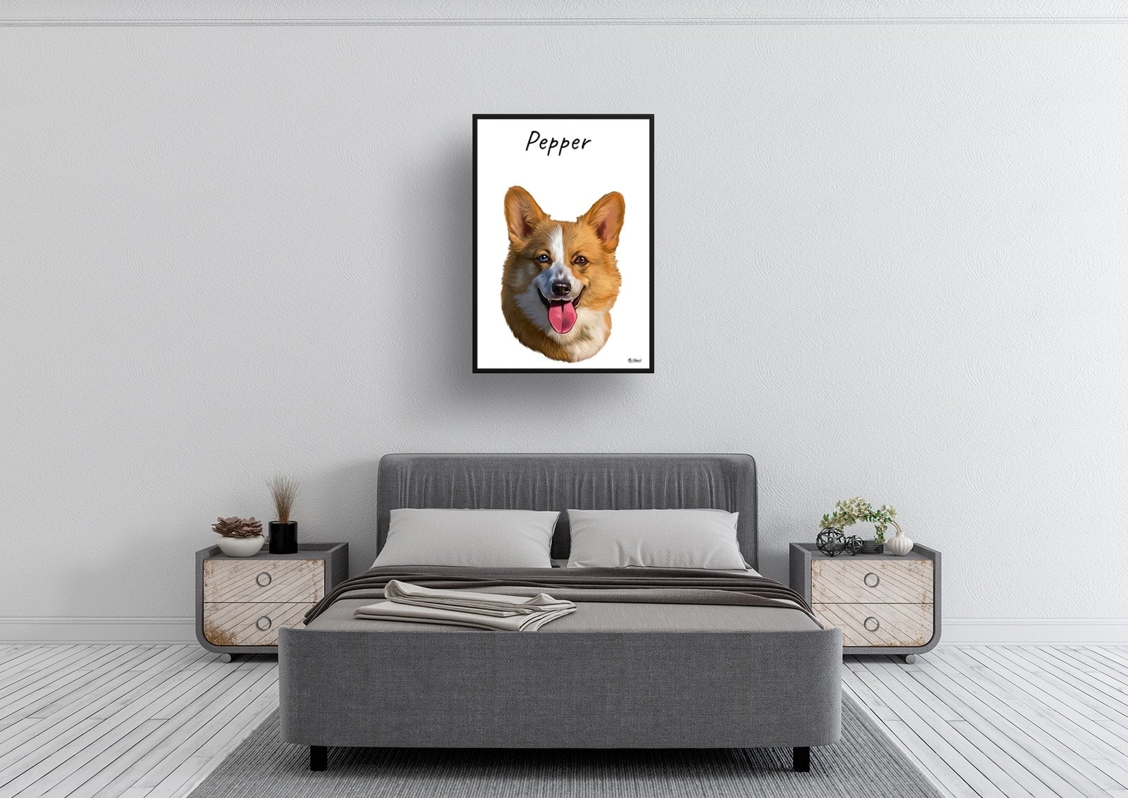 Custom Dog painting portrait print - Framed & un-framed personalised portrait of your pet 6 Custom Dog painting portrait print - Framed & un-framed personalised portrait of your pet - Image 4