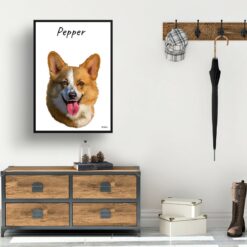 Custom Dog painting portrait print - Framed & un-framed personalised portrait of your pet 24 personalised pet portrait prints dog painting white hall