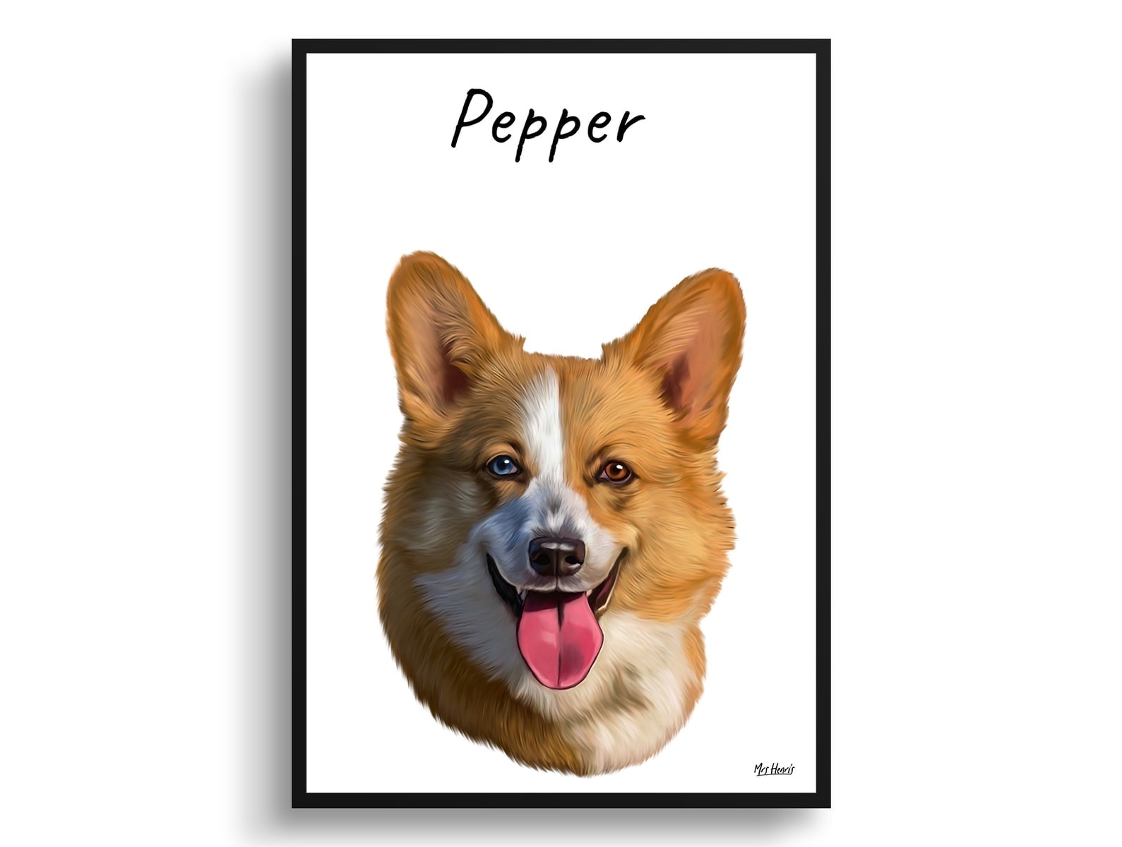 Custom Dog painting portrait print - Framed & un-framed personalised portrait of your pet 20 Custom Dog painting portrait print - Framed & un-framed personalised portrait of your pet - Image 18