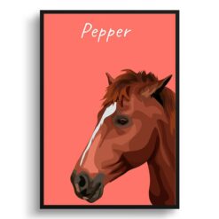 Custom Horse illustration portrait print - Framed & un-framed personalised portrait of your pet 29 Custom Horse illustration portrait print - Framed & un-framed personalised portrait of your pet - Image 10
