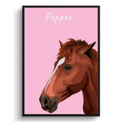 Custom Horse illustration portrait print - Framed & un-framed personalised portrait of your pet 33 Custom Horse illustration portrait print - Framed & un-framed personalised portrait of your pet - Image 14