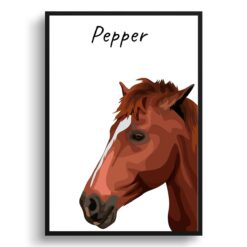 Custom Horse illustration portrait print - Framed & un-framed personalised portrait of your pet 37 Custom Horse illustration portrait print - Framed & un-framed personalised portrait of your pet - Image 18