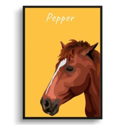 Custom Horse illustration portrait print - Framed & un-framed personalised portrait of your pet 35 Custom Horse illustration portrait print - Framed & un-framed personalised portrait of your pet - Image 16