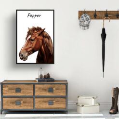 Custom Horse painting portrait print - Framed & un-framed personalised portrait of your pet 23 personalised pet portrait prints horse painting white hall