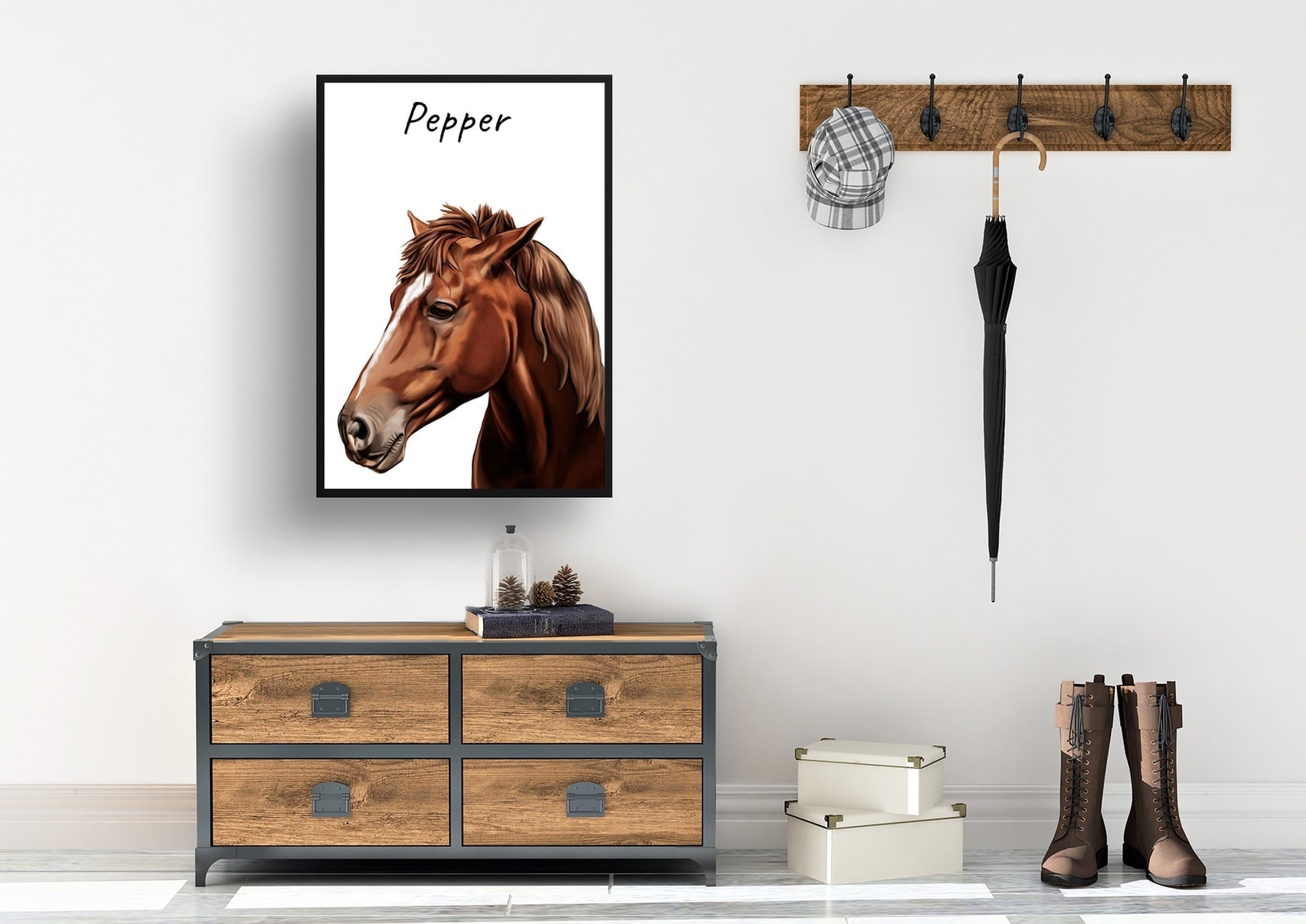 Custom Horse painting portrait print - Framed & un-framed personalised portrait of your pet 6 Custom Horse painting portrait print - Framed & un-framed personalised portrait of your pet - Image 5