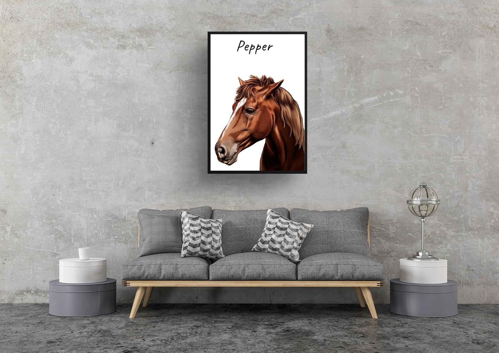 Custom Horse painting portrait print - Framed & un-framed personalised portrait of your pet 8 Custom Horse painting portrait print - Framed & un-framed personalised portrait of your pet - Image 7