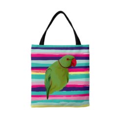 personalised pet portrait travel tote bird illustration beach