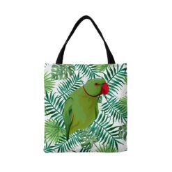 personalised pet portrait travel tote bird illustration leaves