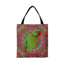 personalised pet portrait travel tote bird illustration mandala