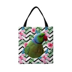 Custom bird painting portrait tote bag - Travel collection personalised portrait of your pet from a photo 17 personalised pet portrait travel tote bird painting geometric tropical