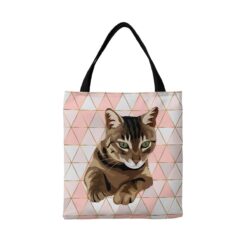 personalised pet portrait travel tote cat illustration luxe