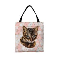 Custom cat painting portrait tote bag - Travel collection personalised portrait of your pet from a photo 19 personalised pet portrait travel tote cat painting luxe