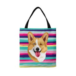 Custom Dog illustration portrait tote bag - Travel collection personalised portrait of your pet from a photo 16 personalised pet portrait travel tote dog illustration beach