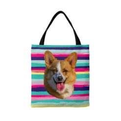 personalised pet portrait travel tote dog painting beach