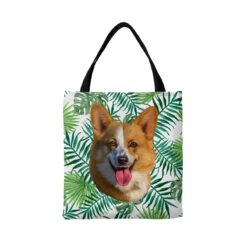 personalised pet portrait travel tote dog painting leaves