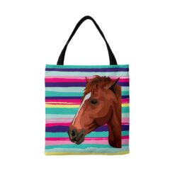 Custom Horse illustration portrait tote bag - Travel collection personalised portrait of your pet from a photo 16 personalised pet portrait travel tote horse illustration beach