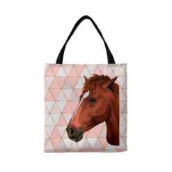Custom Horse illustration portrait tote bag - Travel collection personalised portrait of your pet from a photo 19 personalised pet portrait travel tote horse illustration luxe