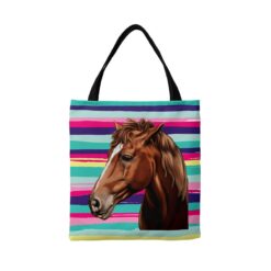 Custom horse painting portrait tote bag - Travel collection personalised portrait of your pet from a photo 16 personalised pet portrait travel tote horse painting beach