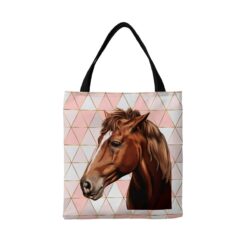 Custom horse painting portrait tote bag - Travel collection personalised portrait of your pet from a photo 19 personalised pet portrait travel tote horse painting luxe