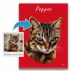 Custom Cat painting portrait canvas print - Personalised portrait of your pet from a photo 1 photo to personalised pet portrait canvas cat painting