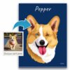 Custom Dog illustration portrait canvas print - Personalised portrait of your pet from a photo 2 photo to personalised pet portrait canvas dog illustration