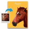 Custom Horse illustration portrait canvas print - Personalised portrait of your pet from a photo 1 photo to personalised pet portrait canvas horse illustration