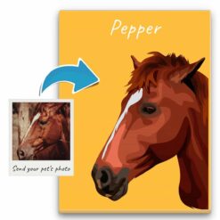 Custom Horse illustration portrait canvas print - Personalised portrait of your pet from a photo