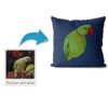 Custom Bird illustration portrait throw pillow - Personalised cushion portrait of your pet from a photo 2 photo to personalised pet portrait cushion bird illustration