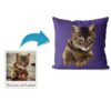 Custom Cat illustration portrait throw pillow - Personalised cushion portrait of your pet from a photo 2 photo to personalised pet portrait cushion cat illustration