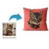 photo to personalised pet portrait cushion cat painting