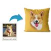 Custom Dog illustration portrait throw pillow - Personalised cushion portrait of your pet from a photo 2 photo to personalised pet portrait cushion dog illustration