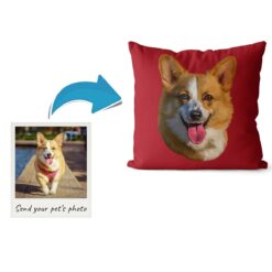 Custom Dog painting portrait throw pillow - Personalised cushion portrait of your pet from a photo