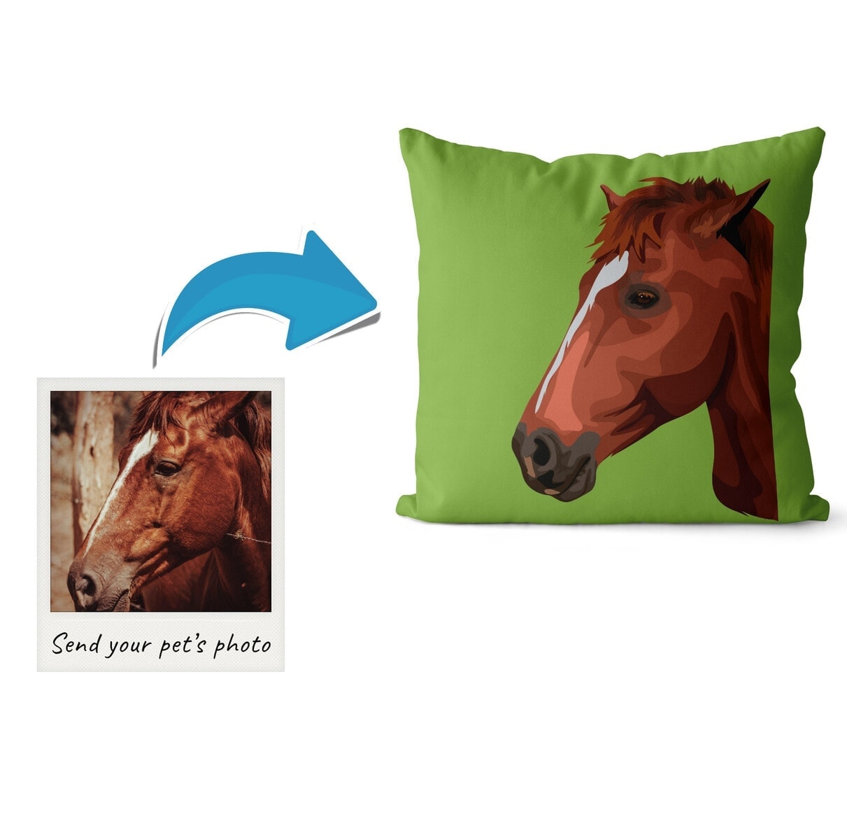 Custom Horse illustration portrait throw pillow - Personalised cushion portrait of your pet from a photo 3 Custom Horse illustration portrait throw pillow - Personalised cushion portrait of your pet from a photo