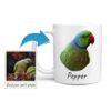Custom Bird painting portrait mug - Personalised coffee mug portrait of your pet from a photo 2 photo to personalised pet portrait mug bird painting