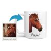 photo to personalised pet portrait mug horse illustration
